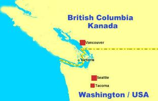 Vancouver BC Navi mieten mit Karte Kanada