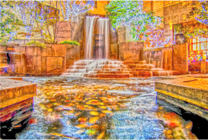 Waterfall-Fountain-Charlotte-Navi-mieten