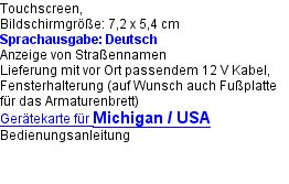 Michigan / USA Navi mieten. Aktuelle Karten.